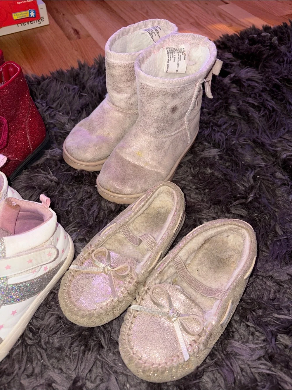 4 Pairs of Girls' Glitter Sparkly Kids Shoes - 9